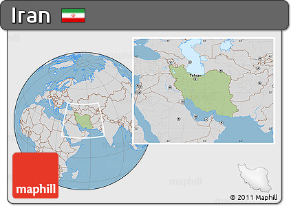 Savanna Style Location Map of Iran, lighten, desaturated, land only