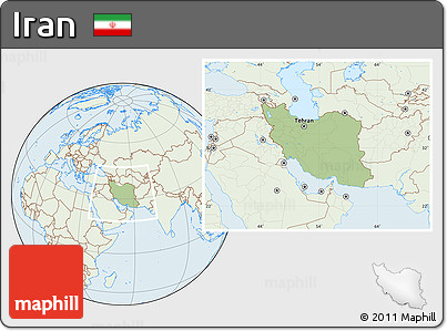 Savanna Style Location Map of Iran, lighten