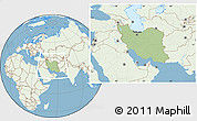 Savanna Style Location Map of Iran, lighten, land only