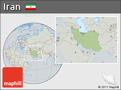 Savanna Style Location Map of Iran, lighten, semi-desaturated