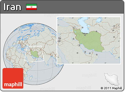 Savanna Style Location Map of Iran, lighten, semi-desaturated