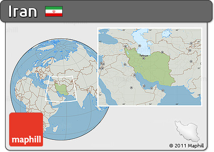 Savanna Style Location Map of Iran, lighten, semi-desaturated, land only