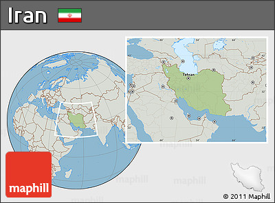 Savanna Style Location Map of Iran, lighten, semi-desaturated, land only