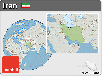 Savanna Style Location Map of Iran, lighten, semi-desaturated, land only