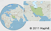 Savanna Style Location Map of Iran, lighten, semi-desaturated, land only