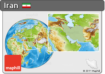 Savanna Style Location Map of Iran, physical outside