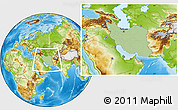 Savanna Style Location Map of Iran, physical outside