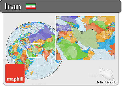 Savanna Style Location Map of Iran, political outside