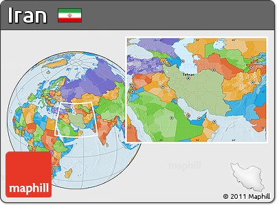 Savanna Style Location Map of Iran, political outside