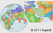 Savanna Style Location Map of Iran, political outside