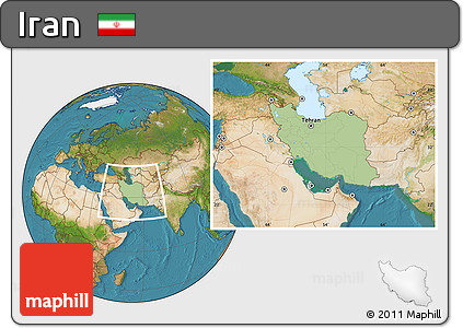 Savanna Style Location Map of Iran, satellite outside