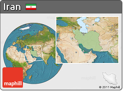 Savanna Style Location Map of Iran, satellite outside