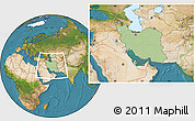 Savanna Style Location Map of Iran, satellite outside