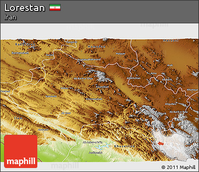 Physical 3D Map of Lorestan