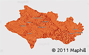 Political 3D Map of Lorestan, cropped outside