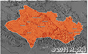 Political 3D Map of Lorestan, darken, desaturated