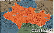 Political 3D Map of Lorestan, darken, semi-desaturated