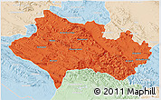 Political 3D Map of Lorestan, lighten