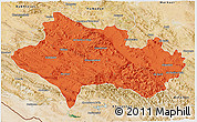 Political 3D Map of Lorestan, satellite outside