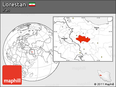 Blank Location Map of Lorestan