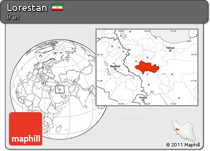 Blank Location Map of Lorestan