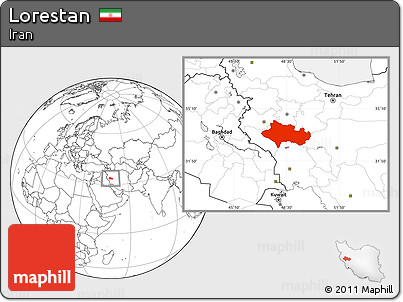 Blank Location Map of Lorestan