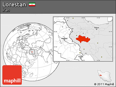 Blank Location Map of Lorestan, highlighted country