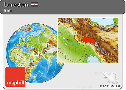 Physical Location Map of Lorestan