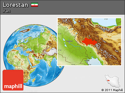 Physical Location Map of Lorestan