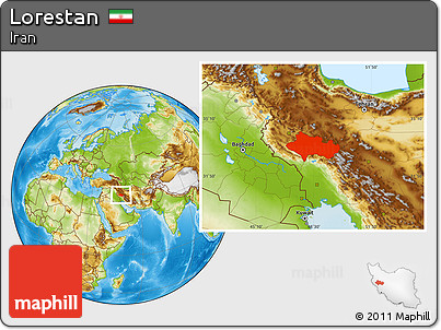 Physical Location Map of Lorestan
