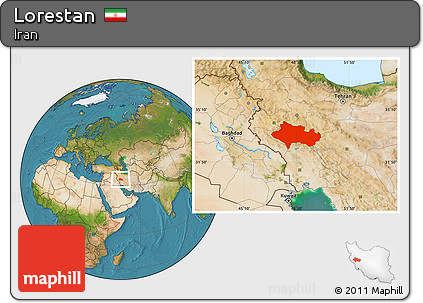 Satellite Location Map of Lorestan