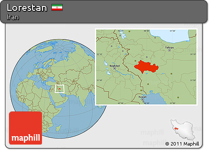 Savanna Style Location Map of Lorestan