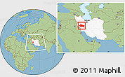 Savanna Style Location Map of Lorestan, highlighted country, within the entire country