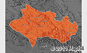 Political Map of Lorestan, darken, desaturated