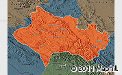 Political Map of Lorestan, darken, semi-desaturated