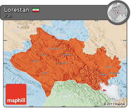 Political Map of Lorestan, lighten