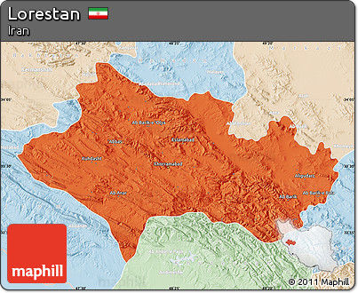 Political Map of Lorestan, lighten