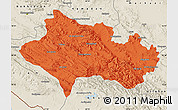 Political Map of Lorestan, shaded relief outside