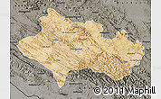 Satellite Map of Lorestan, darken, semi-desaturated