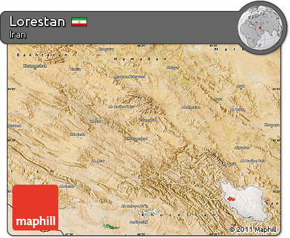 Satellite Map of Lorestan
