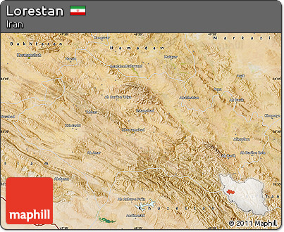 Satellite Map of Lorestan
