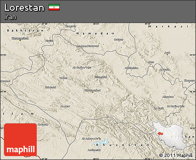 Shaded Relief Map of Lorestan