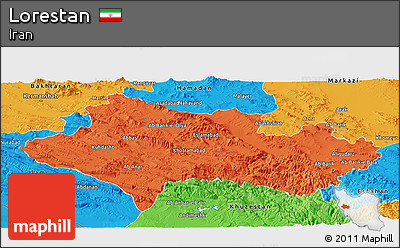 Political Panoramic Map of Lorestan
