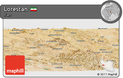 Satellite Panoramic Map of Lorestan