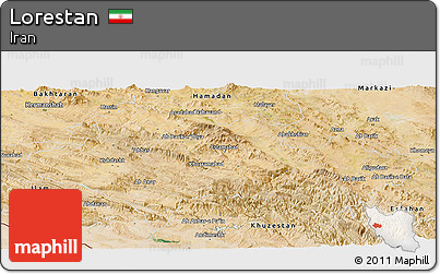 Satellite Panoramic Map of Lorestan