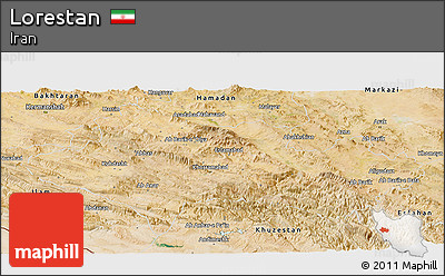 Satellite Panoramic Map of Lorestan