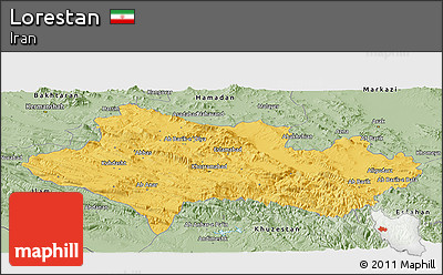 Savanna Style Panoramic Map of Lorestan