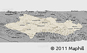 Shaded Relief Panoramic Map of Lorestan, darken, desaturated