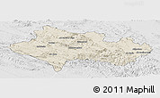 Shaded Relief Panoramic Map of Lorestan, lighten, desaturated