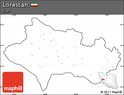 Blank Simple Map of Lorestan, cropped outside, no labels